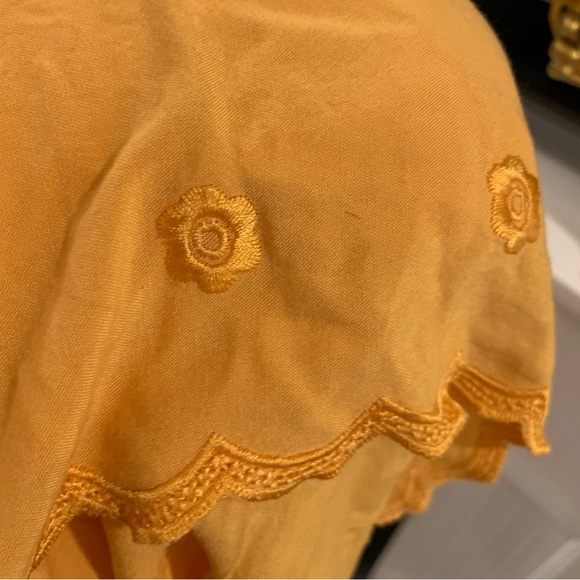 Urban Outfitters Orange Embroidered Flare mini Dress Size XS - Picture 3 of 11